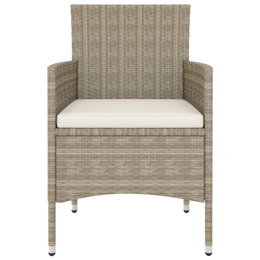 4 Piece Garden Chair and Stool Set Poly Rattan Beige