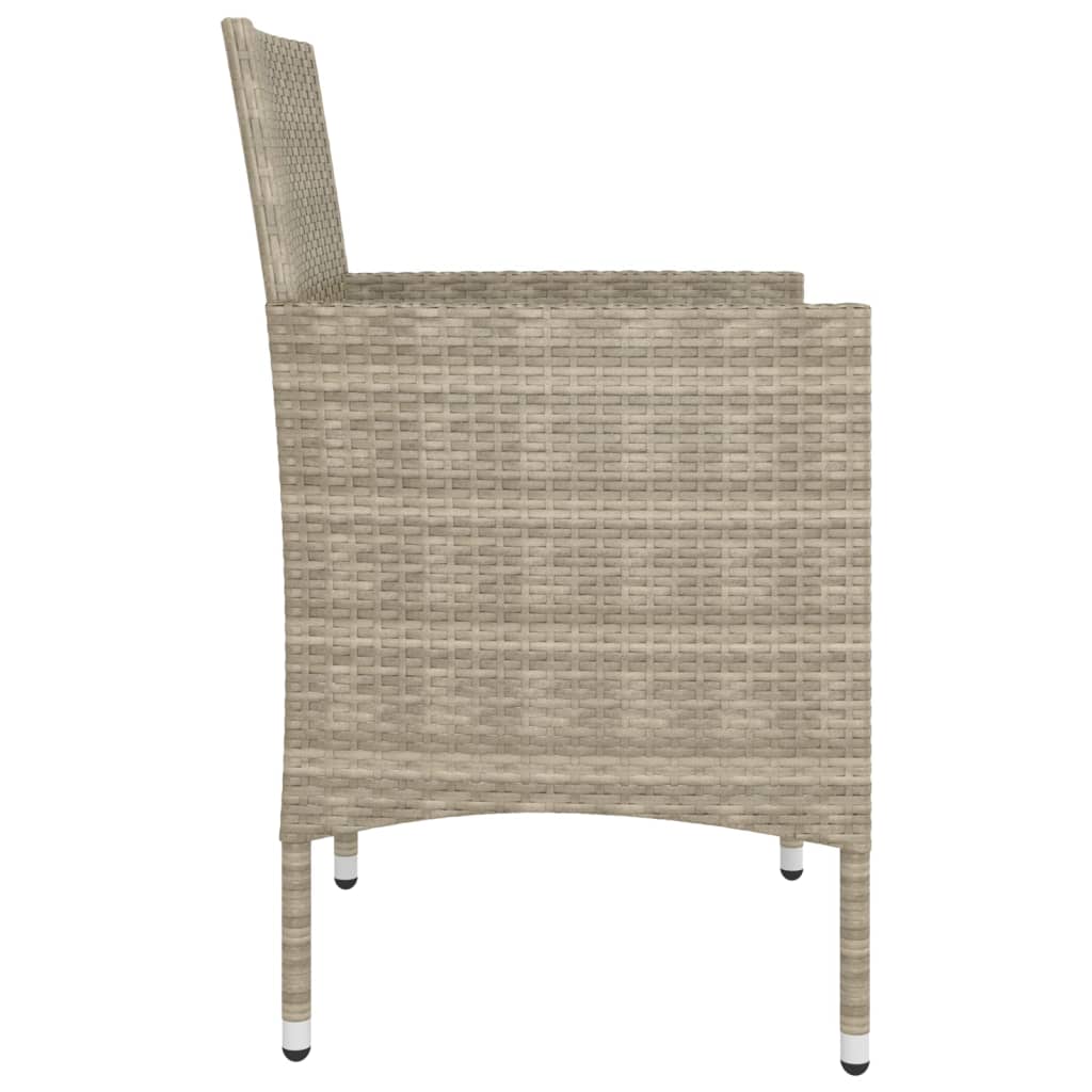 4 Piece Garden Chair and Stool Set Poly Rattan Beige