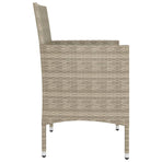 4 Piece Garden Chair and Stool Set Poly Rattan Beige