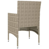 4 Piece Garden Chair and Stool Set Poly Rattan Beige
