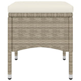 4 Piece Garden Chair and Stool Set Poly Rattan Beige