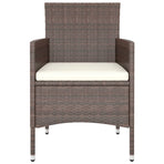 4 Piece Garden Chair and Stool Set Poly Rattan Brown