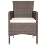 4 Piece Garden Chair and Stool Set Poly Rattan Brown - Top-Down View