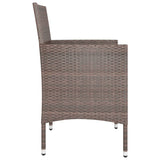 4 Piece Garden Chair and Stool Set Poly Rattan Brown - 45-Degree Angle