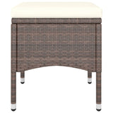 4 Piece Garden Chair and Stool Set Poly Rattan Brown - Low Angle