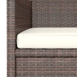4 Piece Garden Chair and Stool Set Poly Rattan Brown - Extra Image