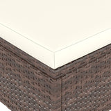 4 Piece Garden Chair and Stool Set Poly Rattan Brown - Extra Image