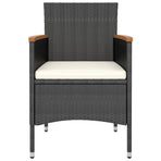 4 Piece Garden Chair and Stool Set Poly Rattan Black