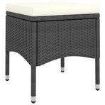 4 Piece Garden Chair and Stool Set Poly Rattan Black