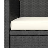 4 Piece Garden Chair and Stool Set Poly Rattan Black - Low Angle