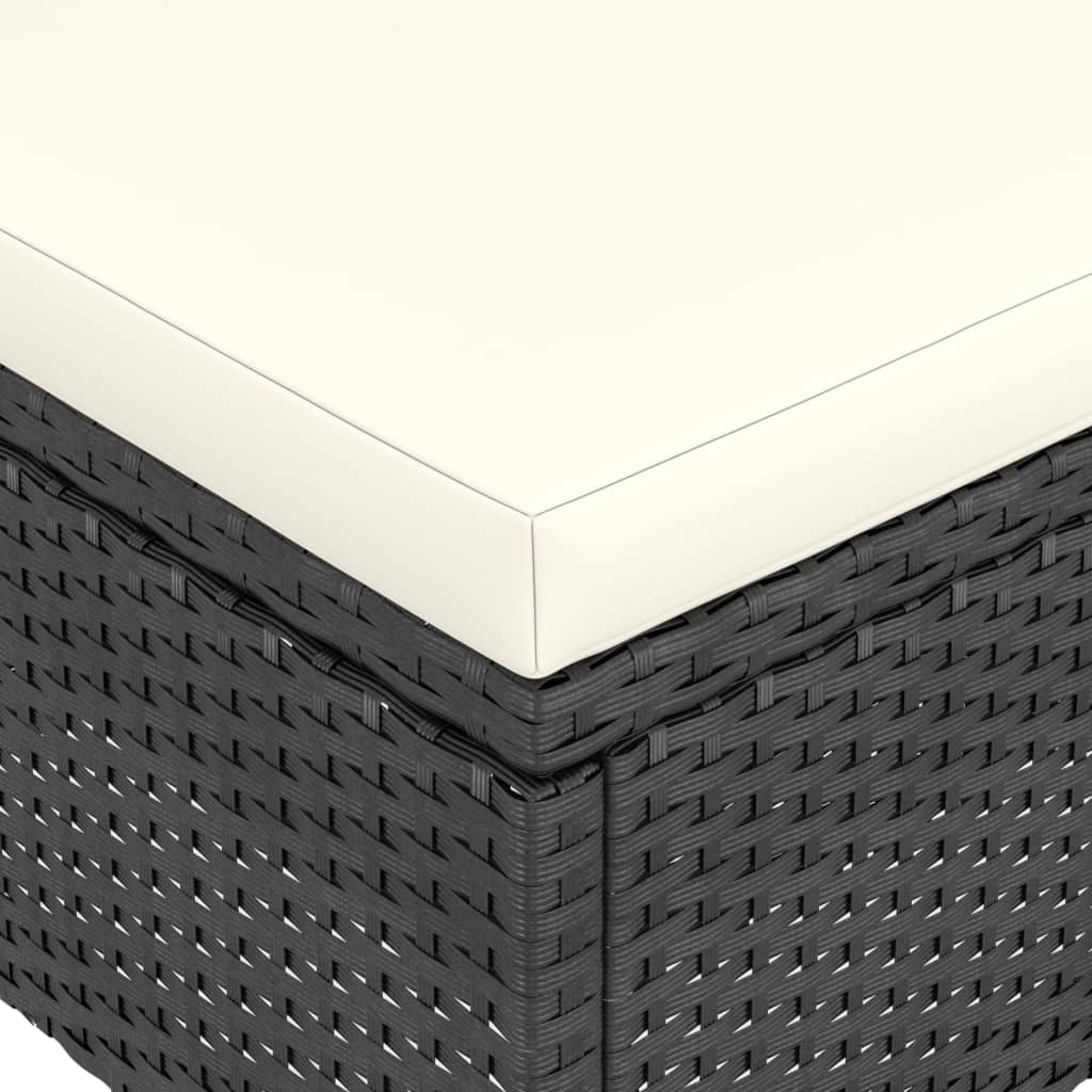 4 Piece Garden Chair and Stool Set Poly Rattan Black