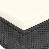 4 Piece Garden Chair and Stool Set Poly Rattan Black - Extra Image