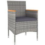 4 Piece Garden Chair and Stool Set Poly Rattan Grey