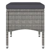 4 Piece Garden Chair and Stool Set Poly Rattan Grey - Low Angle