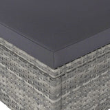 4 Piece Garden Chair and Stool Set Poly Rattan Grey - Extra Image