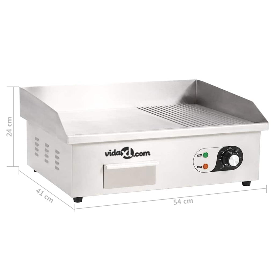 Electric Griddle Stainless Steel 3000 W 54x41x24 cm