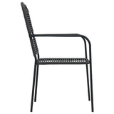 Garden Chairs 4 pcs Cotton Rope and Steel Black - Top-Down View