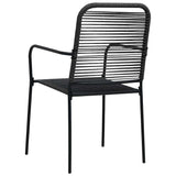 Garden Chairs 4 pcs Cotton Rope and Steel Black