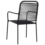 Garden Chairs 4 pcs Cotton Rope and Steel Black