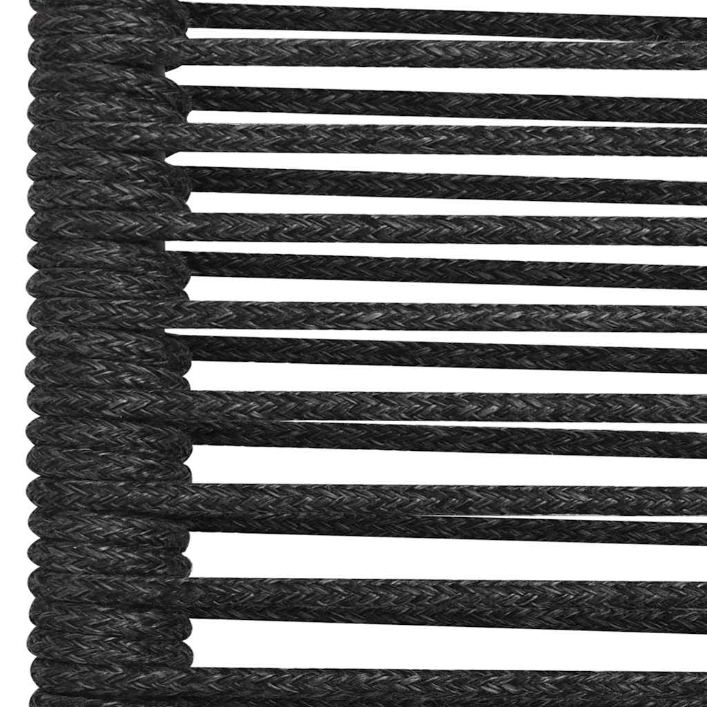 Garden Chairs 4 pcs Cotton Rope and Steel Black