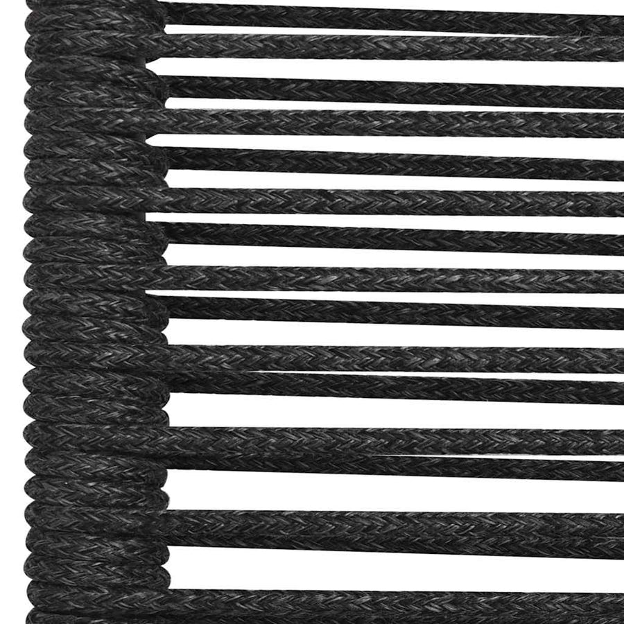 Garden Chairs 4 pcs Cotton Rope and Steel Black