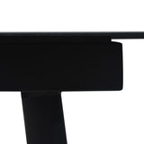 Garden Dining Table Black 150x80x74 cm Steel and Glass - Side View