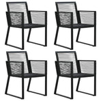 Garden Chairs 4 pcs Rope Rattan Black
