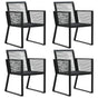 Garden Chairs 4 pcs Rope Rattan Black