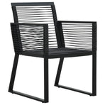 Garden Chairs 4 pcs Rope Rattan Black
