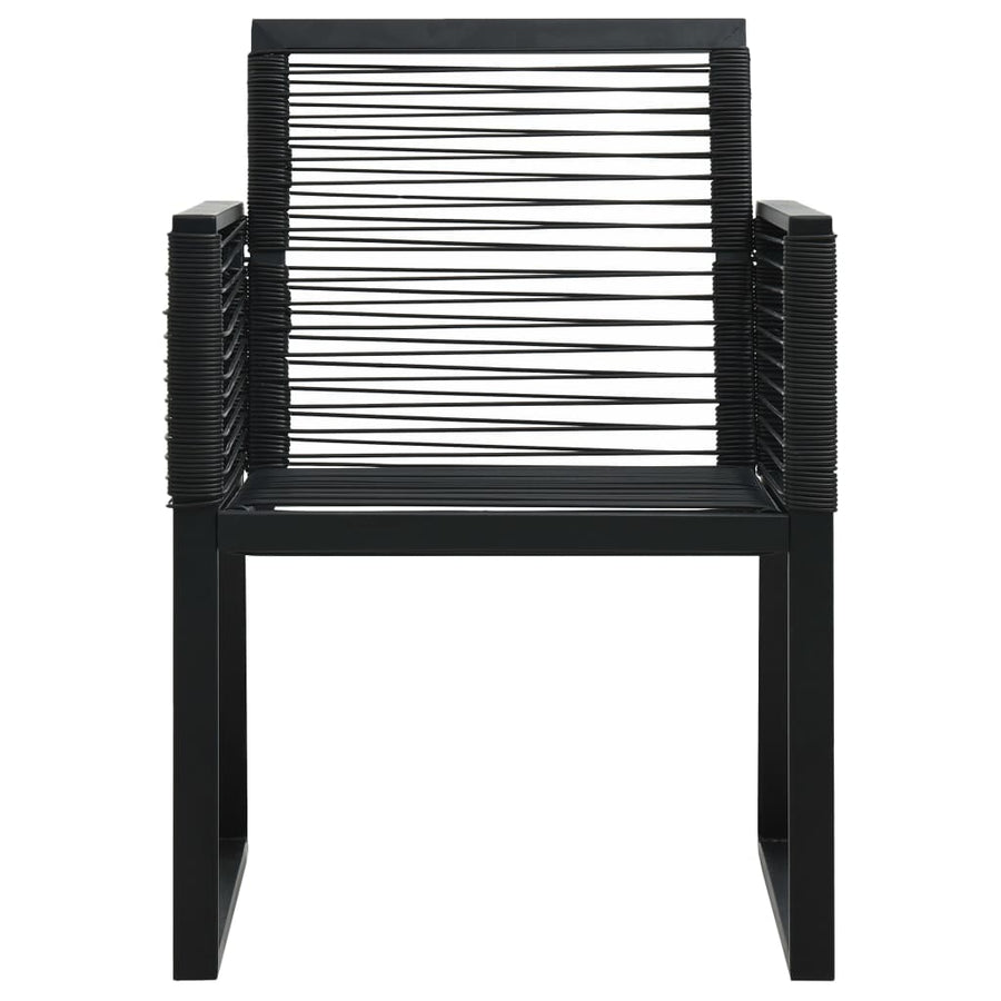 Garden Chairs 4 pcs Rope Rattan Black