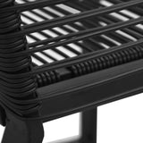 Garden Chairs 4 pcs Rope Rattan Black - Low Angle