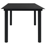 Garden Dining Table Black 190x90x74 cm Steel and Glass - Side View