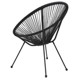 Garden Moon Chairs 2 pcs Rattan Black - Top-Down View