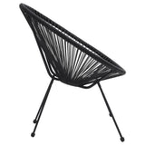 Garden Moon Chairs 2 pcs Rattan Black - 45-Degree Angle