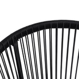 Garden Moon Chairs 2 pcs Rattan Black - Rear View