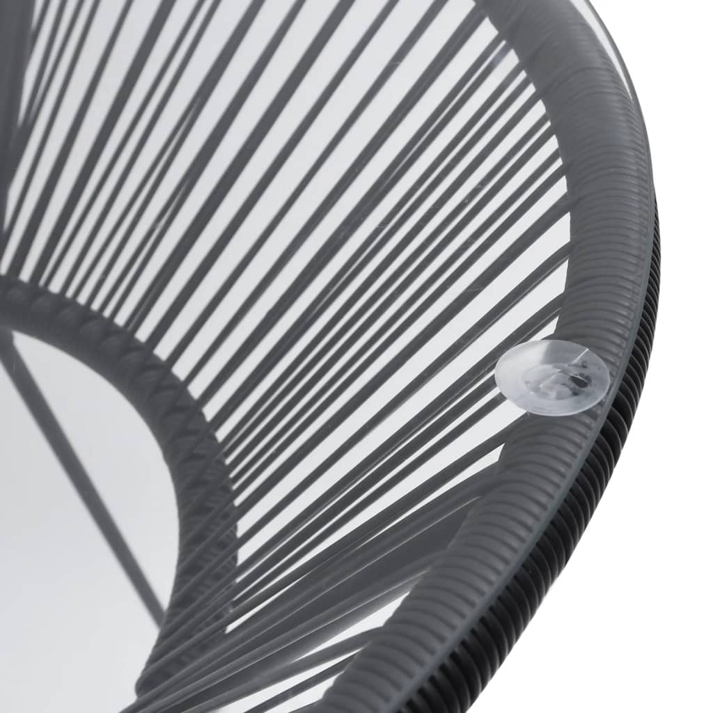 Garden Dining Table Black ?70x74 cm Rattan and Glass