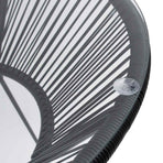Garden Dining Table Black ?70x74 cm Rattan and Glass