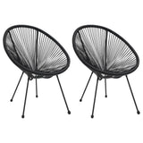 3 Piece Outdoor Dining Set PVC Rattan Black - Front View