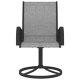 Garden Swivel Chairs 2 pcs Textilene and Steel Grey - Side View