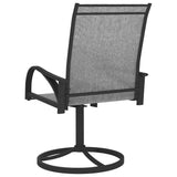 Garden Swivel Chairs 2 pcs Textilene and Steel Grey - 45-Degree Angle
