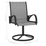Garden Swivel Chairs 2 pcs Textilene and Steel Grey - Close-Up Angle