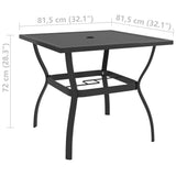 Garden Table Anthracite 81.5x81.5x72 cm Steel - 45-Degree Angle