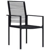 Garden Chairs 2 pcs PVC Rattan Black - Front View