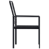 Garden Chairs 2 pcs PVC Rattan Black - Top-Down View