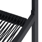 Garden Chairs 4 pcs PVC Rattan Black - Close-Up Angle