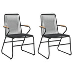 Garden Chairs 2 pcs Black 58x59x85.5 cm PVC Rattan