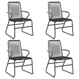 Garden Chairs 4 pcs Black 58x59x85.5 cm PVC Rattan
