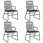 Garden Chairs 4 pcs Black 58x59x85.5 cm PVC Rattan