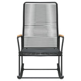 Garden Rocking Chair Black 59x79.5x104 cm PVC Rattan - Side View