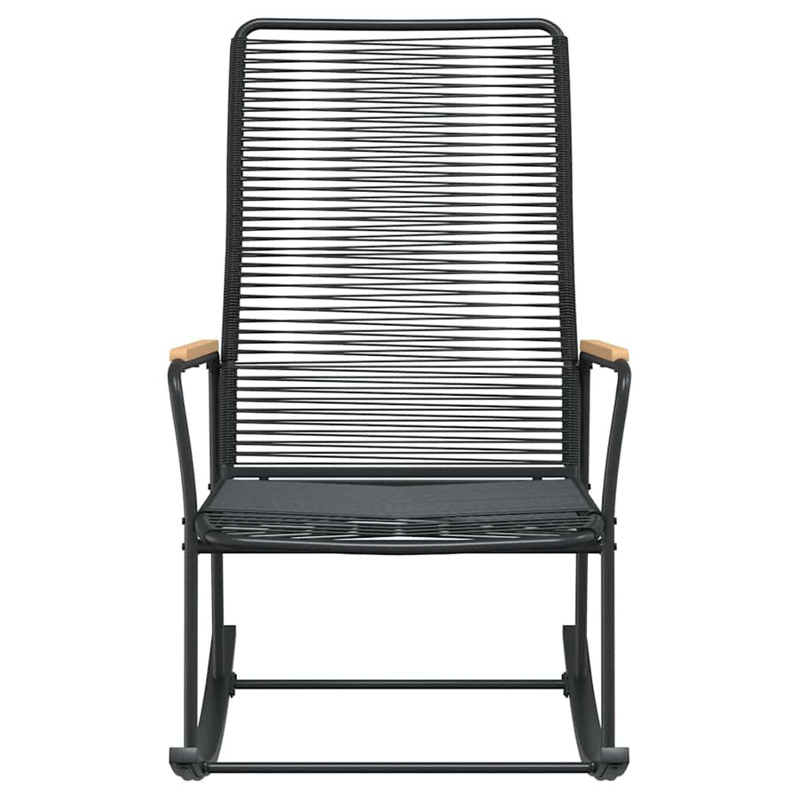 Garden Rocking Chair Black 59x79.5x104 cm PVC Rattan
